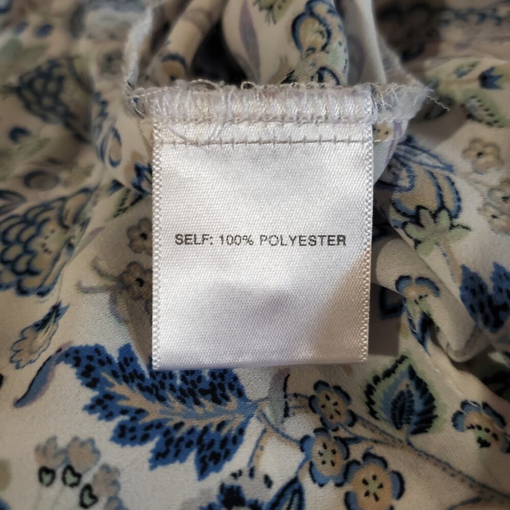 Rose + Olive Womens Floral Smocked Flutter Sleeve Popover Blouse Size 1X Cottage - Picture 10 of 13